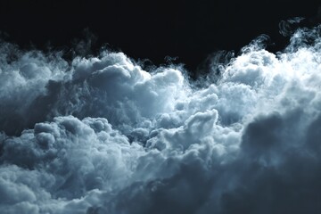 Wall Mural - Ethereal Atmosphere: Abstract Fog and Smoke on Dark Canvas with White Cloudiness for Creative Backgrounds