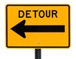 © Lampungg - Yellow detour sign with left arrow (1)
