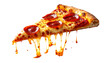 © Yasir Ghafoor - Pepperoni pizza slice with dripping cheese, a delicious Italian meal on transparent background