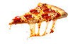 © Yasir Ghafoor - Pepperoni pizza slice with melting cheese, delicious Italian cuisine on transparent background