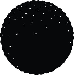 black silhouette snowball on white background.eps