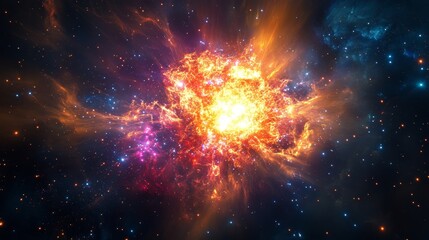 Wall Mural - a massive star going supernova, cosmic fireworks