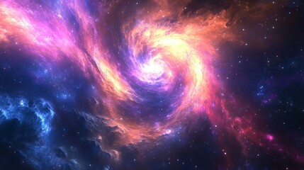 Wall Mural - a vibrant, swirling galaxy with intense light and shadows