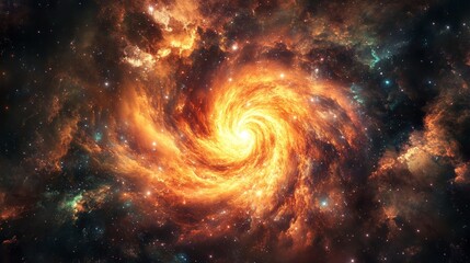Wall Mural - a vibrant, swirling galaxy with intense light and shadows