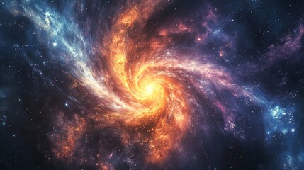 Wall Mural - a vibrant, swirling galaxy with intense light and shadows
