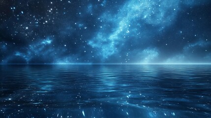 Wall Mural - a cosmic ocean reflecting the stars above, peaceful ambiance