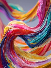 Poster - an intricate abstract wave composed of bright colors illustrates a mesmerizing flow embodying creativity and the dynamic nature of contemporary art
