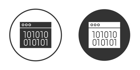 Binary code icon for your web mobile application design. Modern flat.