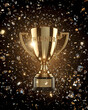 © Milka - Dynamic Celebration Scene with Trophy and Diamond-Like Confetti, Great for Digital Invitations, Social Media Graphics, Success-Themed Ads, Winner Announcements, or Sports Event Promotions