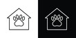 © iconic - Dog Shelter icon for app. Thin line signs.