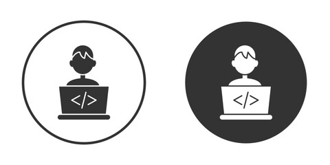 Programmer icon in black round