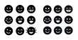 © Влада Яковенко - Smiley face silhouette icons set – solid, filled, happiness and emotion symbols