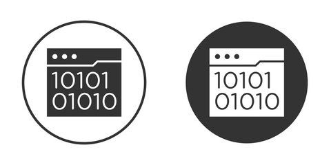 Binary code icon Minimal Flat Pictogram for Ui Designs