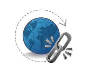 Wall Mural - web application internet world link symbol.eps