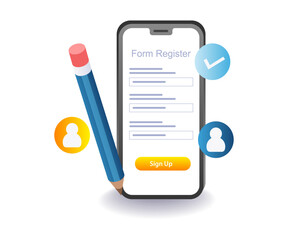 Wall Mural - smartphone register account illustration.eps