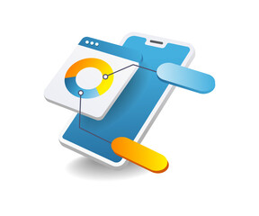 Wall Mural - smartphone business pie chart.eps