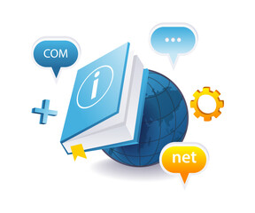 Wall Mural - internet world information symbol book.eps