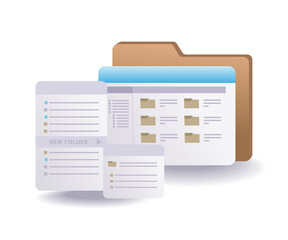 Wall Mural - illustration of creating a new folder on a computer.eps