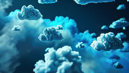 Wall Mural - Clouds in the sky: This captivating image showcases a collection of fluffy clouds suspended in the sky, evokes a sense of peace and calm. 