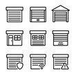 © Lena - Stroke minimal icons vector symbol contour door collection line icon garage outline