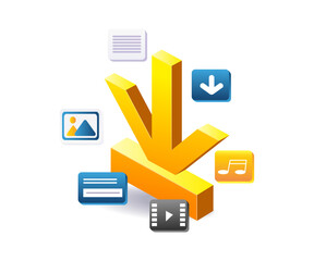 Wall Mural - digital data download symbol.eps