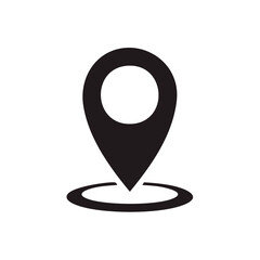 Poster - Simple black location pin icon for map navigation and destination point symbol