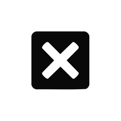 Poster - Simple X cross mark icon in a black square for close, delete, or error