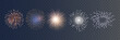© kume111000 - set of isolated vector fireworks on a transparent background.