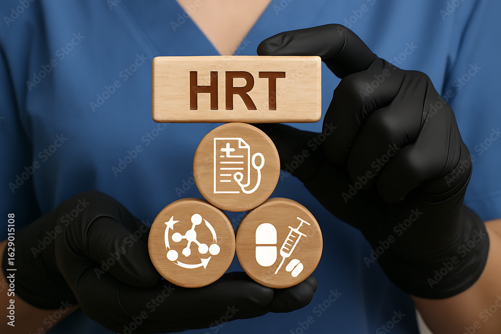 HRT. Hormone Replacement Therapy Health Care Concept. Treatment and ...