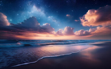 Wall Mural - sunrise over the sea