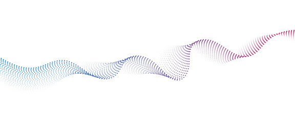 Poster - Flowing Dot Wave halftone gradient pattern on transparent background	