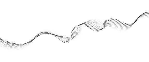 Poster - Flowing Dot Wave halftone gradient pattern on transparent background	