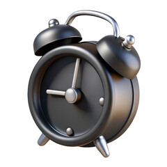 Poster - 3d retro alarm clock with double bells isolated on transparent background