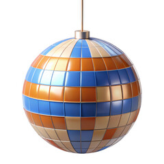 Poster - 3d striped christmas ornament isolated on transparent background