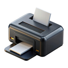 Poster - 3d compact printer with paper output isolated on transparent background