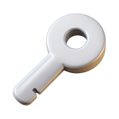 Poster - 3d white circular key fob isolated on transparent background