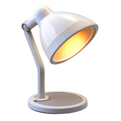 Poster - 3d white desk lamp with adjustable arm isolated on transparent background