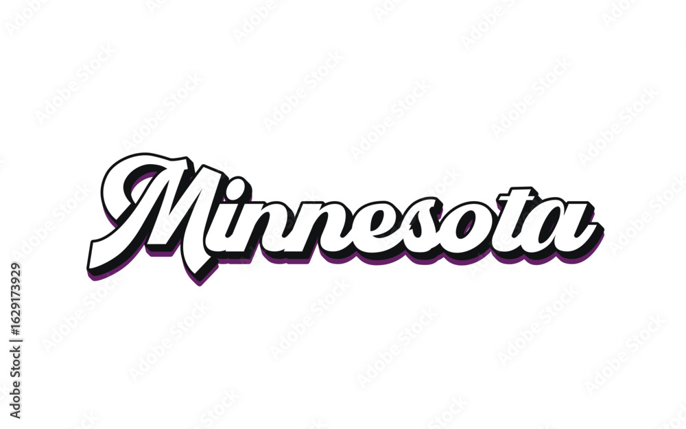 Minnesota Lettering Minnesota hand lettering design calligraphy vector, Minnesota text ...
