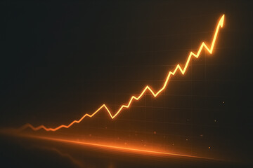 Poster - Ascending Growth: A glowing line graph illustrating an upward trend, representing growth and progress.