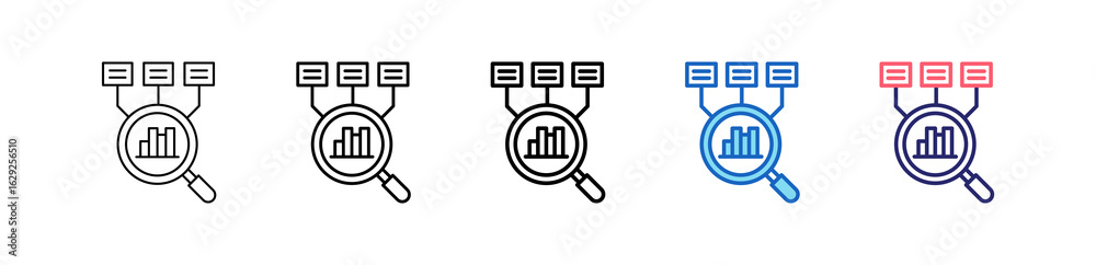 Classification Icon In 5 Different Styles Set Collection. Stock Vector ...
