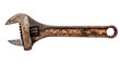 © Aqeela - Rusty adjustable wrench, aged metal tool for repair and construction on transparent background