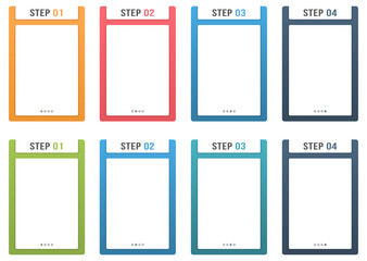 Wall Mural - Set of infographic elements - four steps