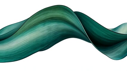 Wall Mural - Elegant Teal Wave Animation on White Background - Abstract and Smooth Motion