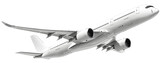 Flying airplane isolated on transparent white background 