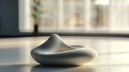 Wall Mural - Modern Interior Design Element: Abstract White Sculpture with Natural Lighting