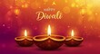 © PixMix - Happy diwali greeting with traditional oil lamps and hanging lanterns, celebrating the festival of lights with warm glowing flames against a vibrant bokeh background