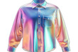 © kristina - Rainbow-colored shirt with vibrant stripes isolated on transparent background.