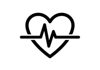 Heartbeat pulse line art illustration representing life rhythm and healthcare vital sign for medical diagnosis isolated on transparent background