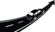 © Naveed Khan - Car on road with arrow indicating progress