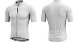 Blank short sleeve cycling jersey mockup for custom apparel design. Front and back view of athletic sportswear template.